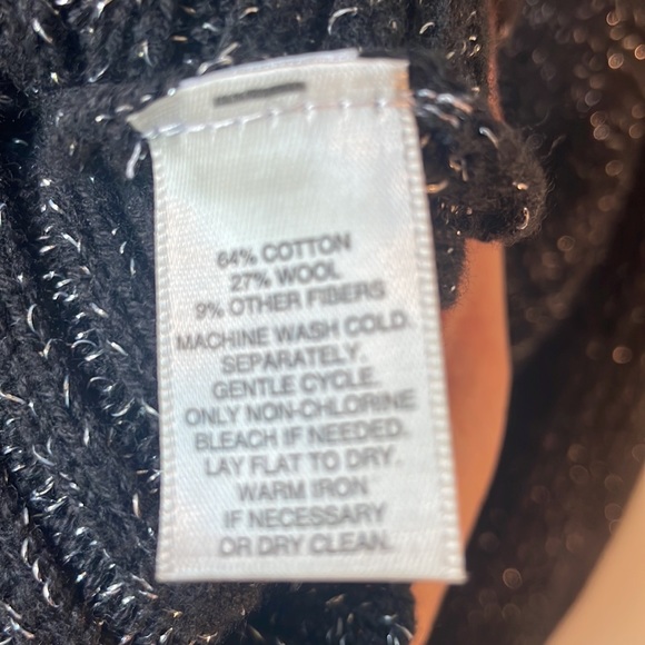 White House Black Market black/metallic cotton/wool blend tunic size XL. - Picture 10 of 10